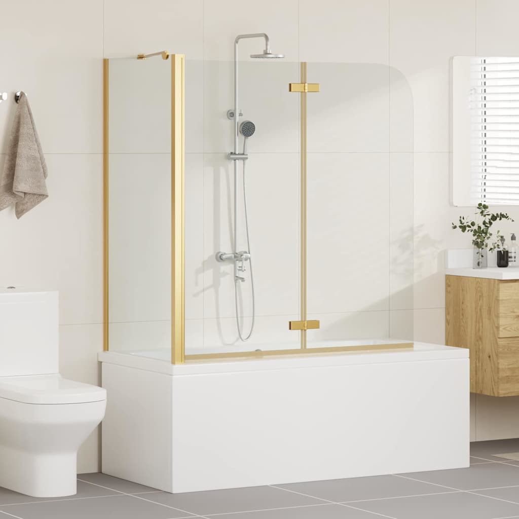 Bruser Indhegning Guld 120 x 68 x 130 cm ESG Glas og Aluminium