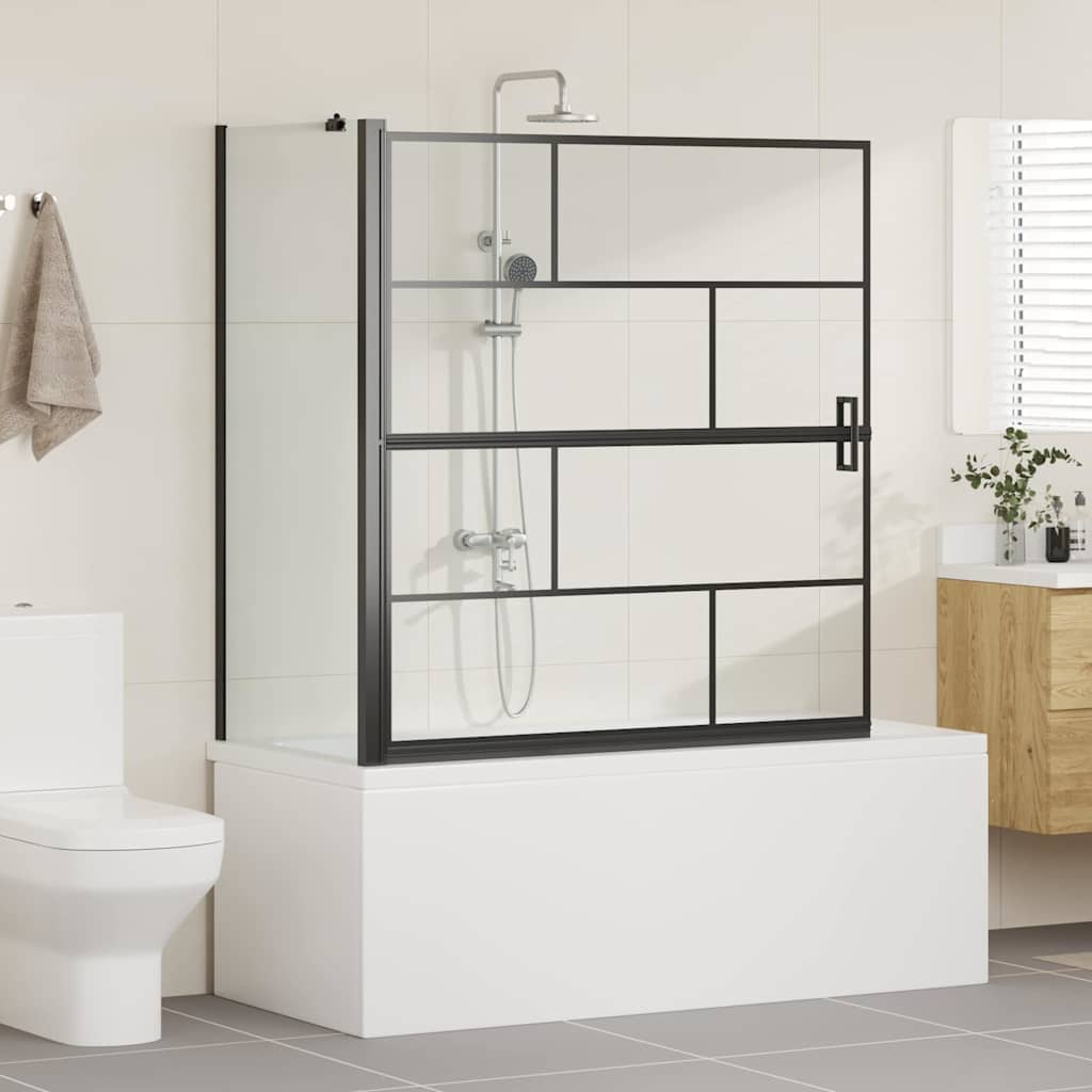 Bade Bruse skærm Sort og Gennemsigtig 116 x 68 x 128 cm