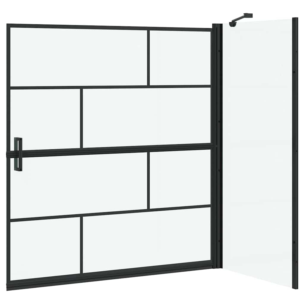 Bade Bruse skærm Sort og Gennemsigtig 116 x 68 x 128 cm