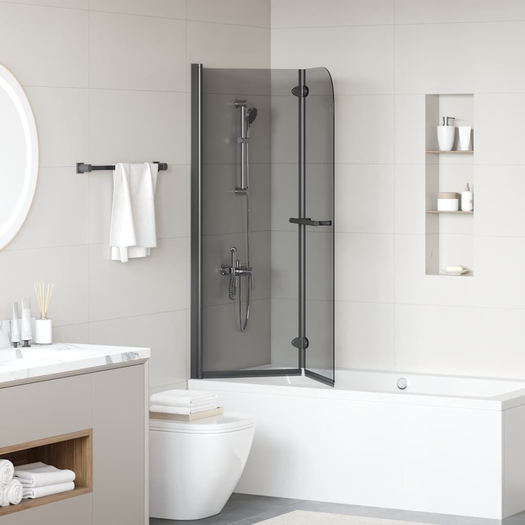 Bruser Indhegning Sort 95 x 140 cm ESG Glas og Aluminium