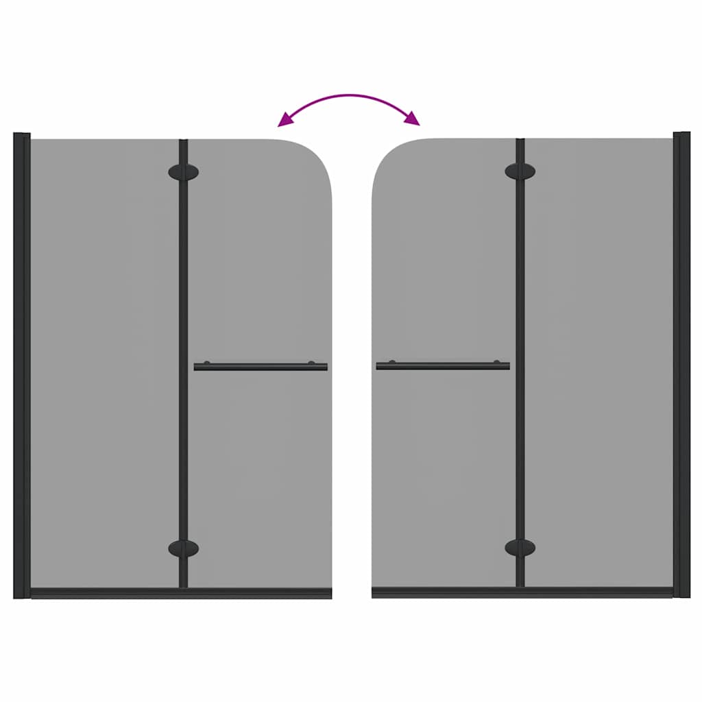 Bruser Indhegning Sort 95 x 140 cm ESG Glas og Aluminium