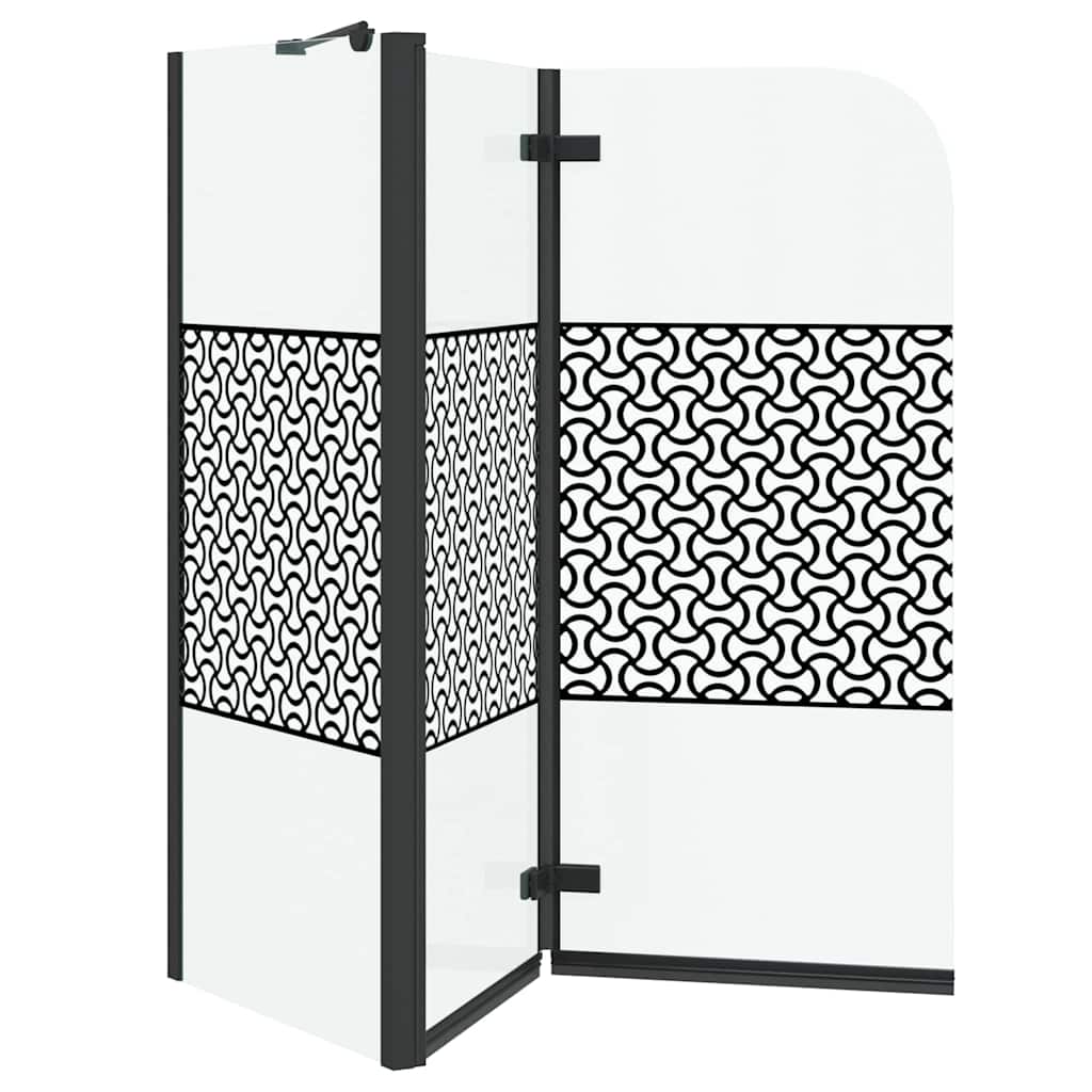 Badafskærmning Sort 120 x 67 x 129 cm Hærdet Glas og Aluminium