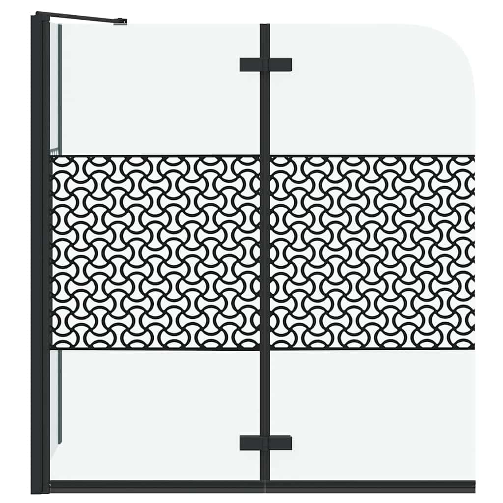 Badafskærmning Sort 120 x 67 x 129 cm Hærdet Glas og Aluminium