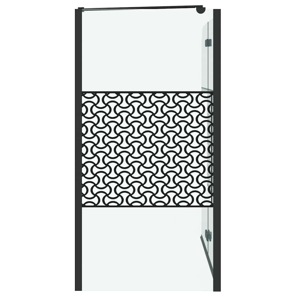 Badafskærmning Sort 120 x 67 x 129 cm Hærdet Glas og Aluminium