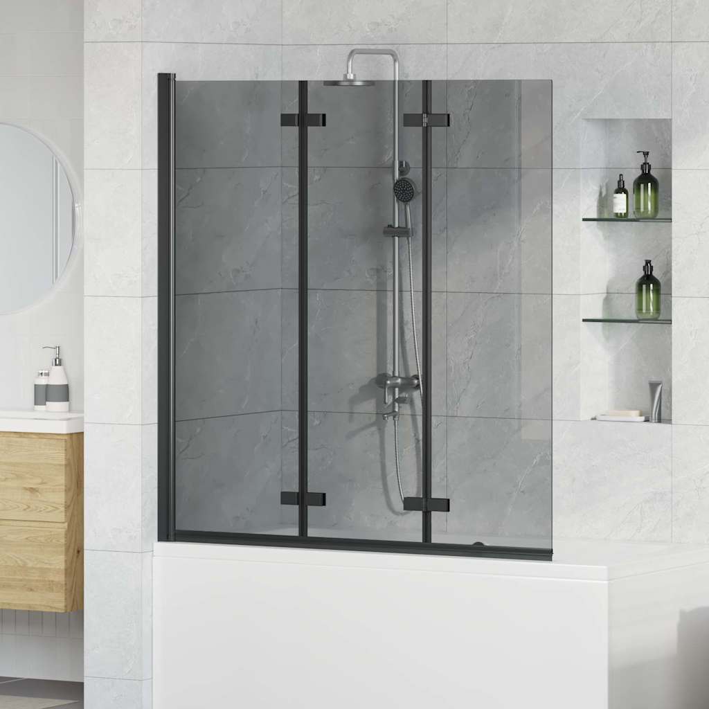 Foldbar Bruseafskærmning Sort 130 x 138 cm