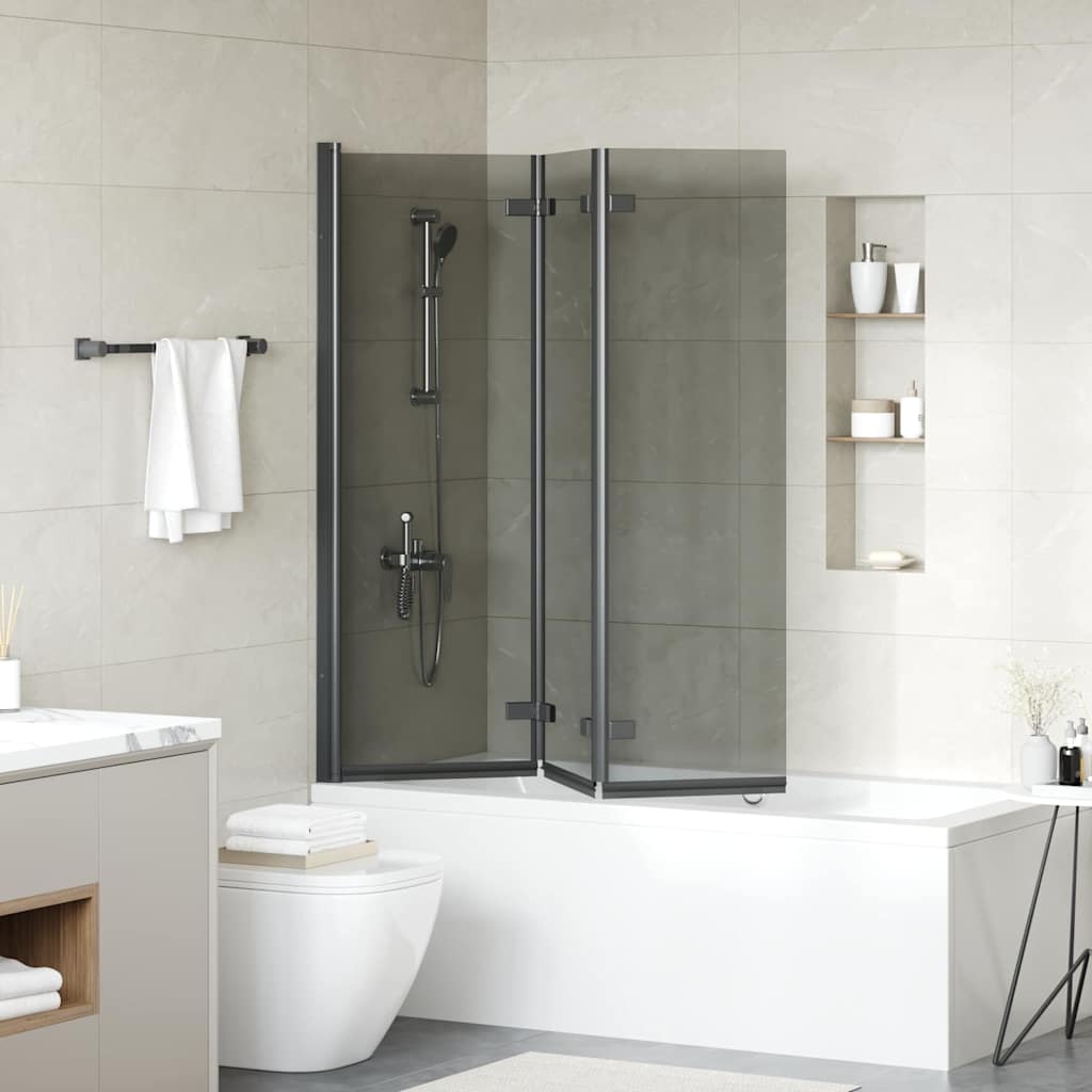 Foldbar Bruseafskærmning Sort 130 x 138 cm