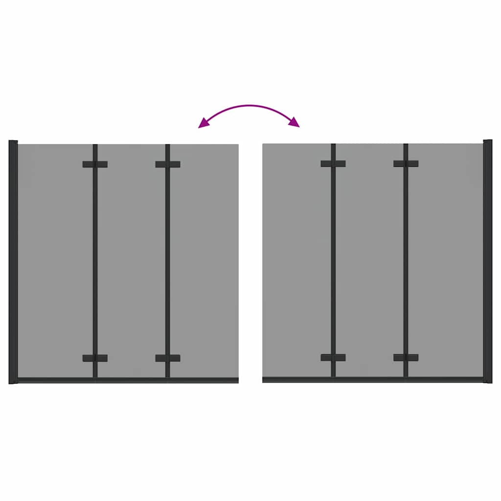 Foldbar Bruseafskærmning Sort 130 x 138 cm