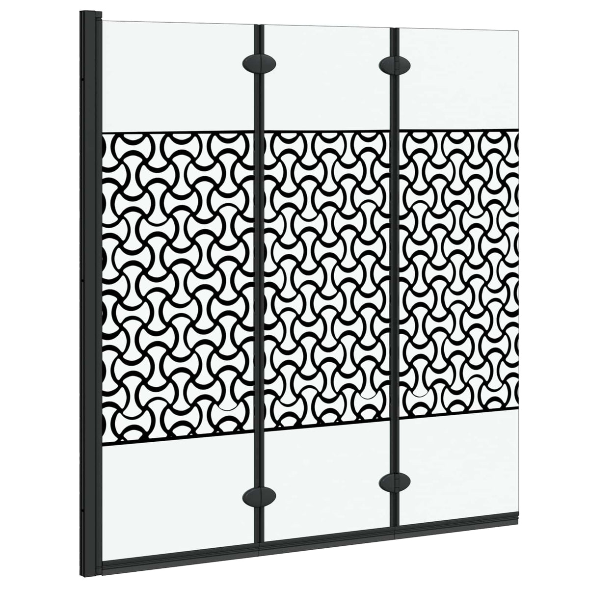 Bruser Indhegning Sort og Gennemsigtig 130 x 130 cm hærdet glas