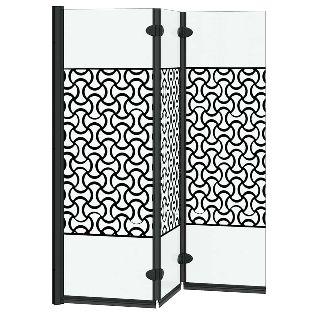 Bruser Indhegning Sort og Gennemsigtig 130 x 130 cm hærdet glas