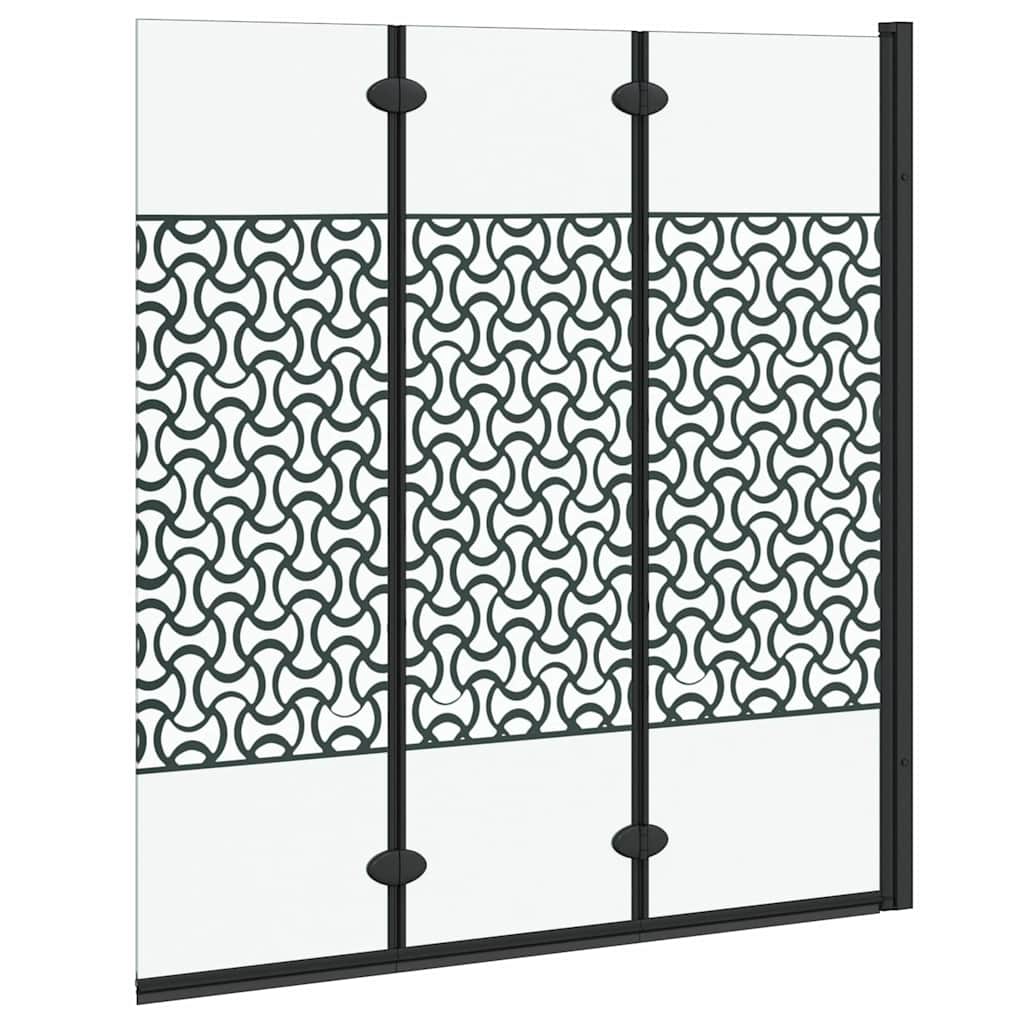 Bruser Indhegning Sort og Gennemsigtig 130 x 130 cm hærdet glas