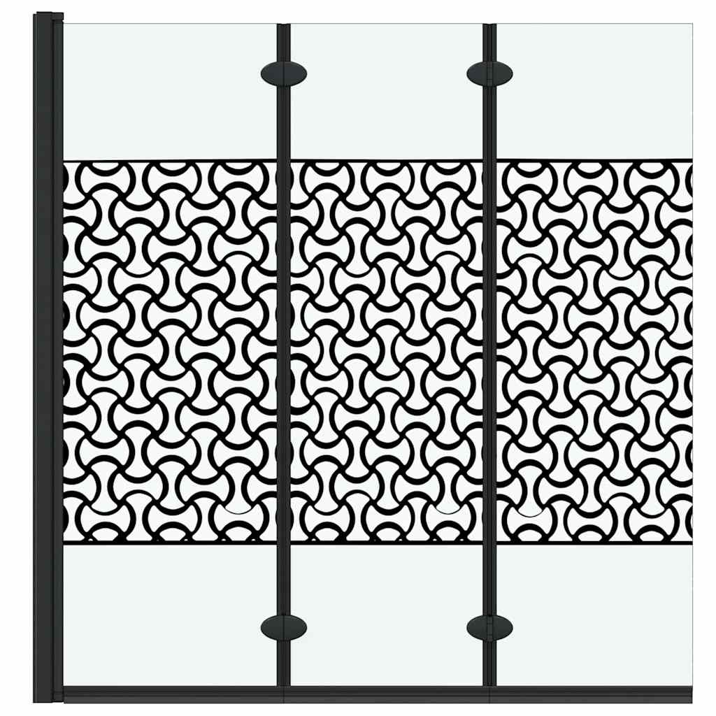 Bruser Indhegning Sort og Gennemsigtig 130 x 130 cm hærdet glas