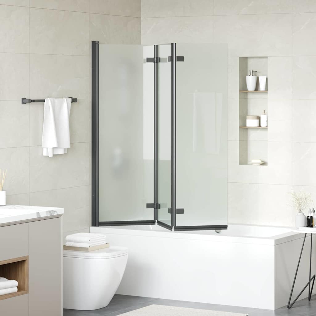 Foldbar Bruseafskærmning Sort 130 x 138 cm