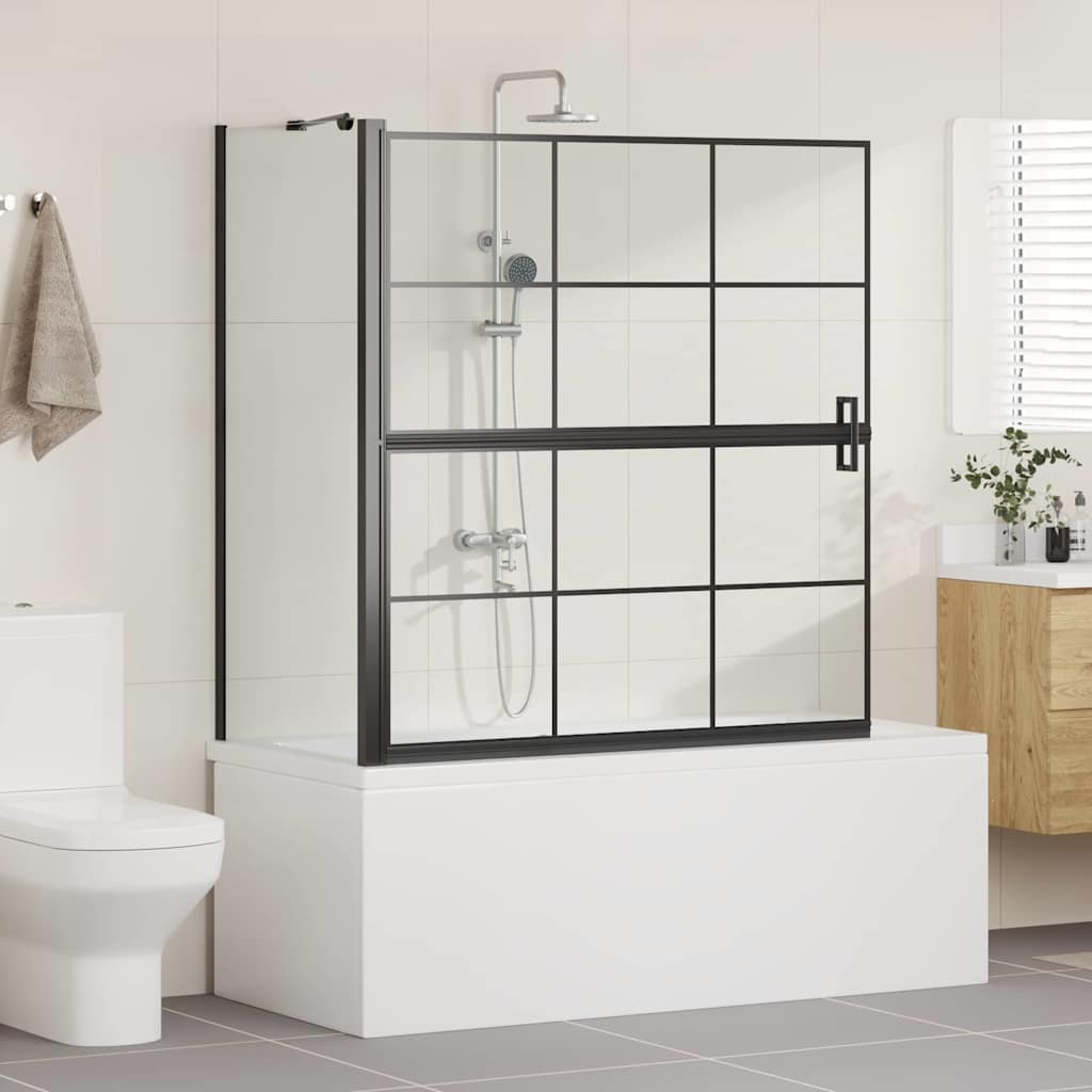 Bade Bruse skærm Sort og Gennemsigtig 116 x 68 x 128 cm