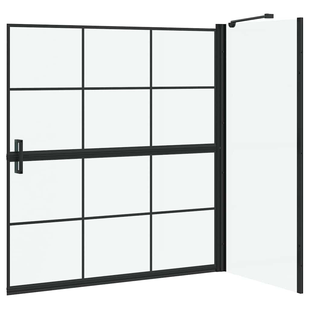 Bade Bruse skærm Sort og Gennemsigtig 116 x 68 x 128 cm