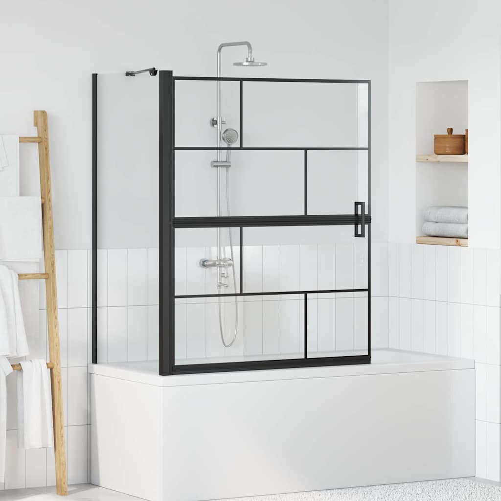 Bade Bruse skærm Sort og Gennemsigtig 100 x 68 x 128 cm