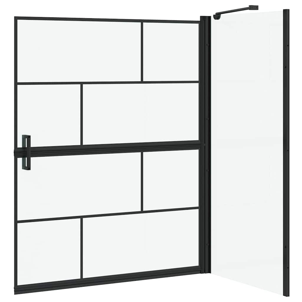 Bade Bruse skærm Sort og Gennemsigtig 100 x 68 x 128 cm