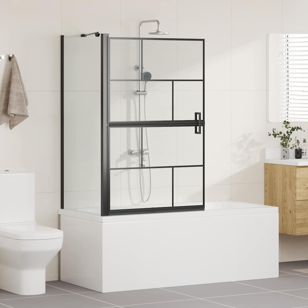 Bade Bruse skærm Sort og Gennemsigtig 80 x 68 x 128 cm