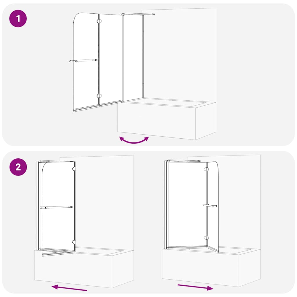 Bi-folding brusekabine Mørk gennemsigtig 120 x 67 x 129 cm