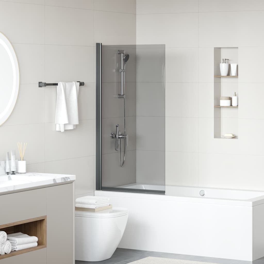 Bade Bruse skærm Sort 68 x 130 cm Sikkert glas