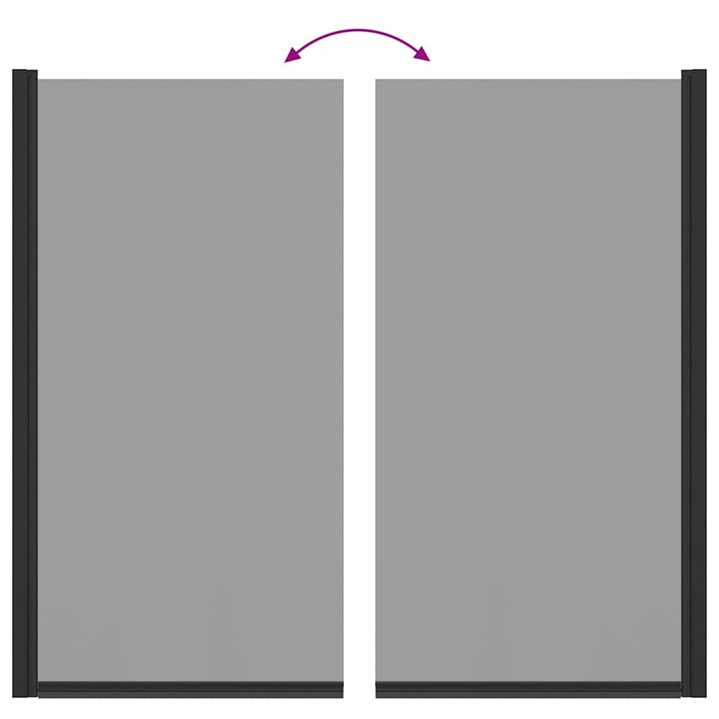 Bade Bruse skærm Sort 68 x 130 cm Sikkert glas
