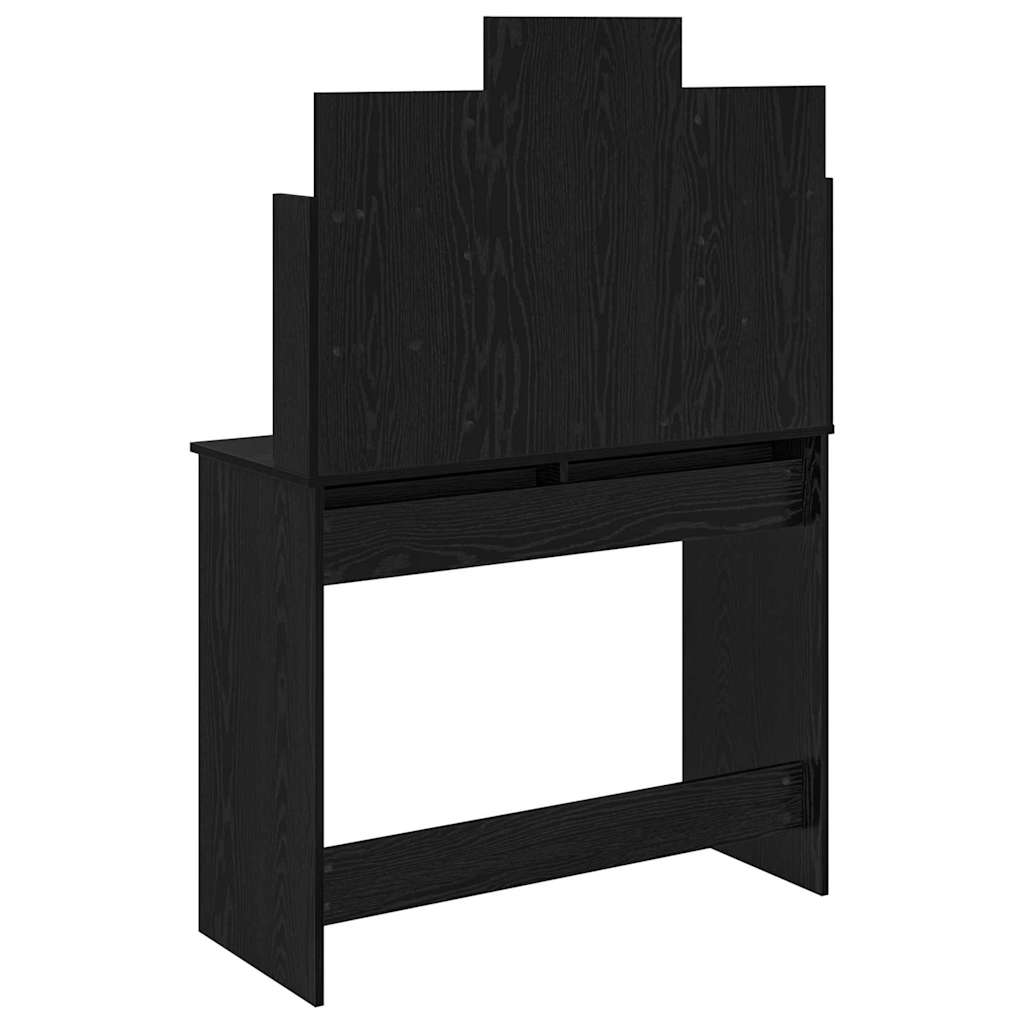Klædebord med spejl Sort eg 96 x 39 x 142 cm Konstrueret træ