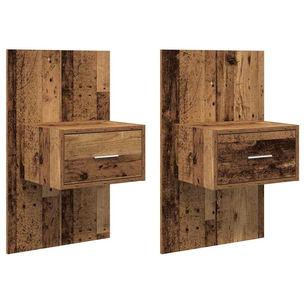 Natskab 2 stk. Gammelt træ 50 x 32,5 x 80 cm Konstrueret træ