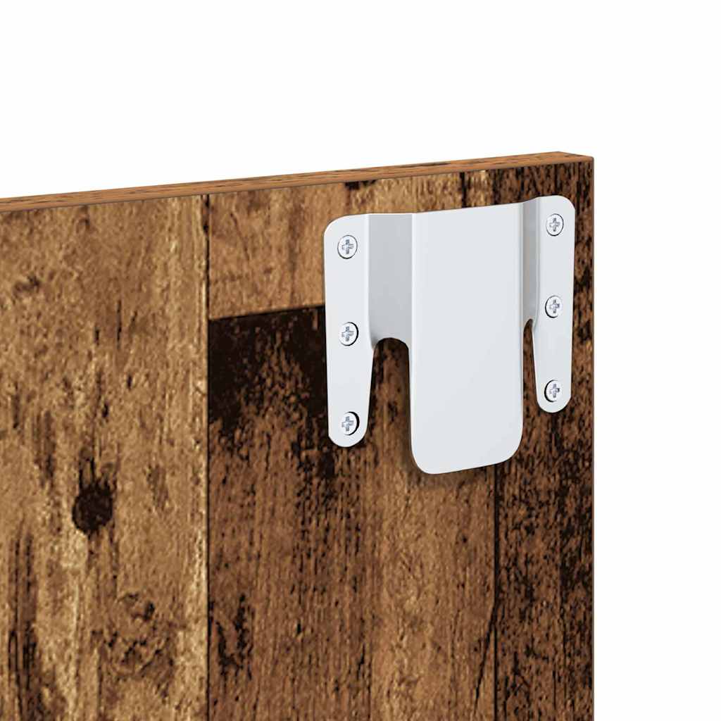 Vægmonteret natbord 2 stk. Gammelt træ 48,5 x 32,5 x 80 cm