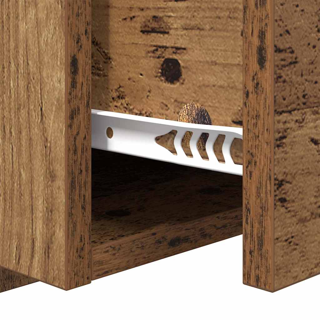 Vægmonteret natbord 2 stk. Gammelt træ 48,5 x 32,5 x 80 cm