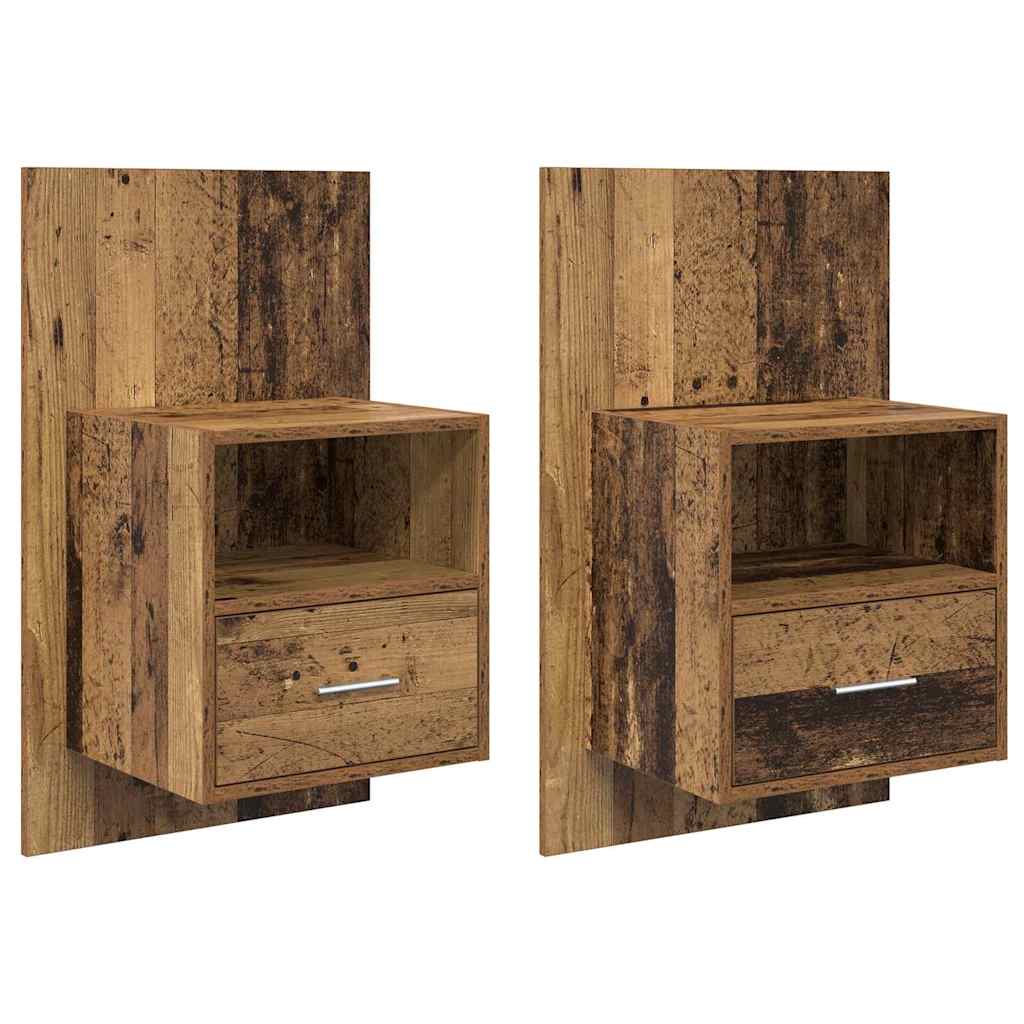 Natskab 2 stk. Gammelt træ 50 x 32,5 x 80 cm Konstrueret træ