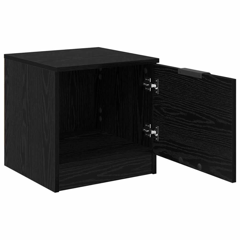 Sengeskab 2 stk. Sort eg 40 x 39 x 40 cm Konstrueret træ