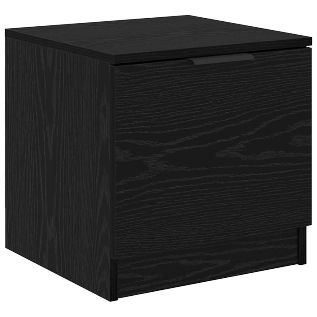 Sengeskab 2 stk. Sort eg 40 x 39 x 40 cm Konstrueret træ