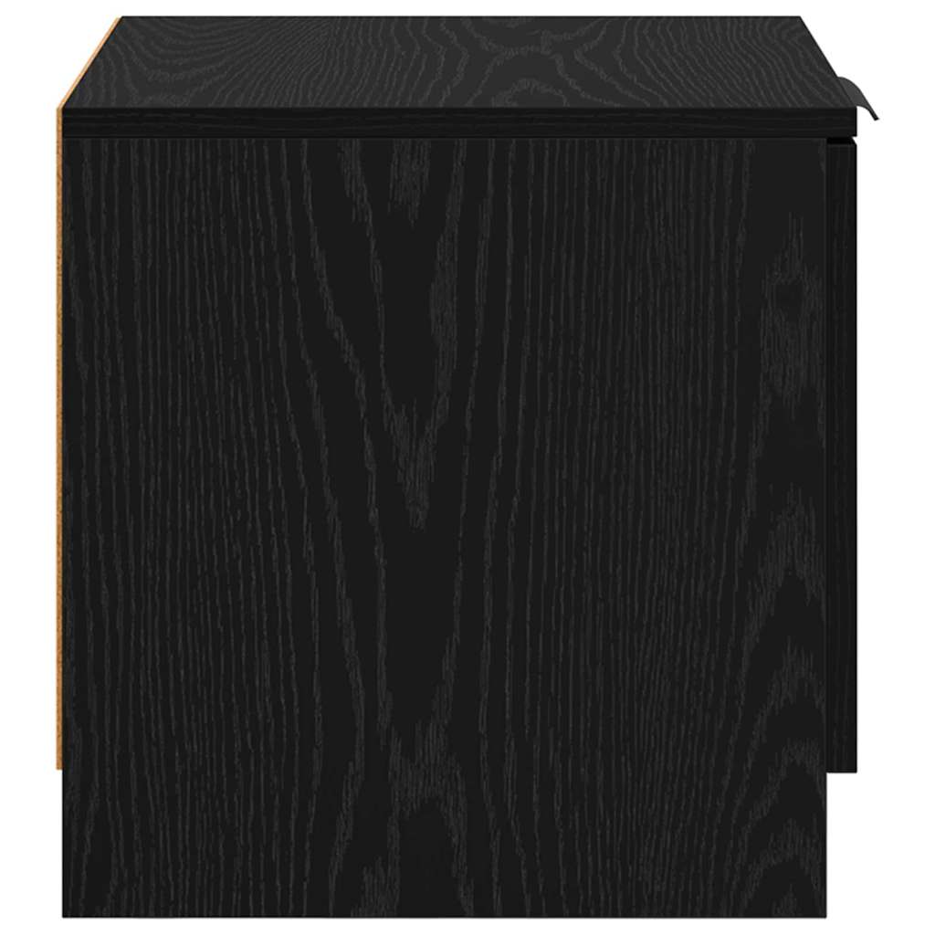 Sengeskab 2 stk. Sort eg 40 x 39 x 40 cm Konstrueret træ
