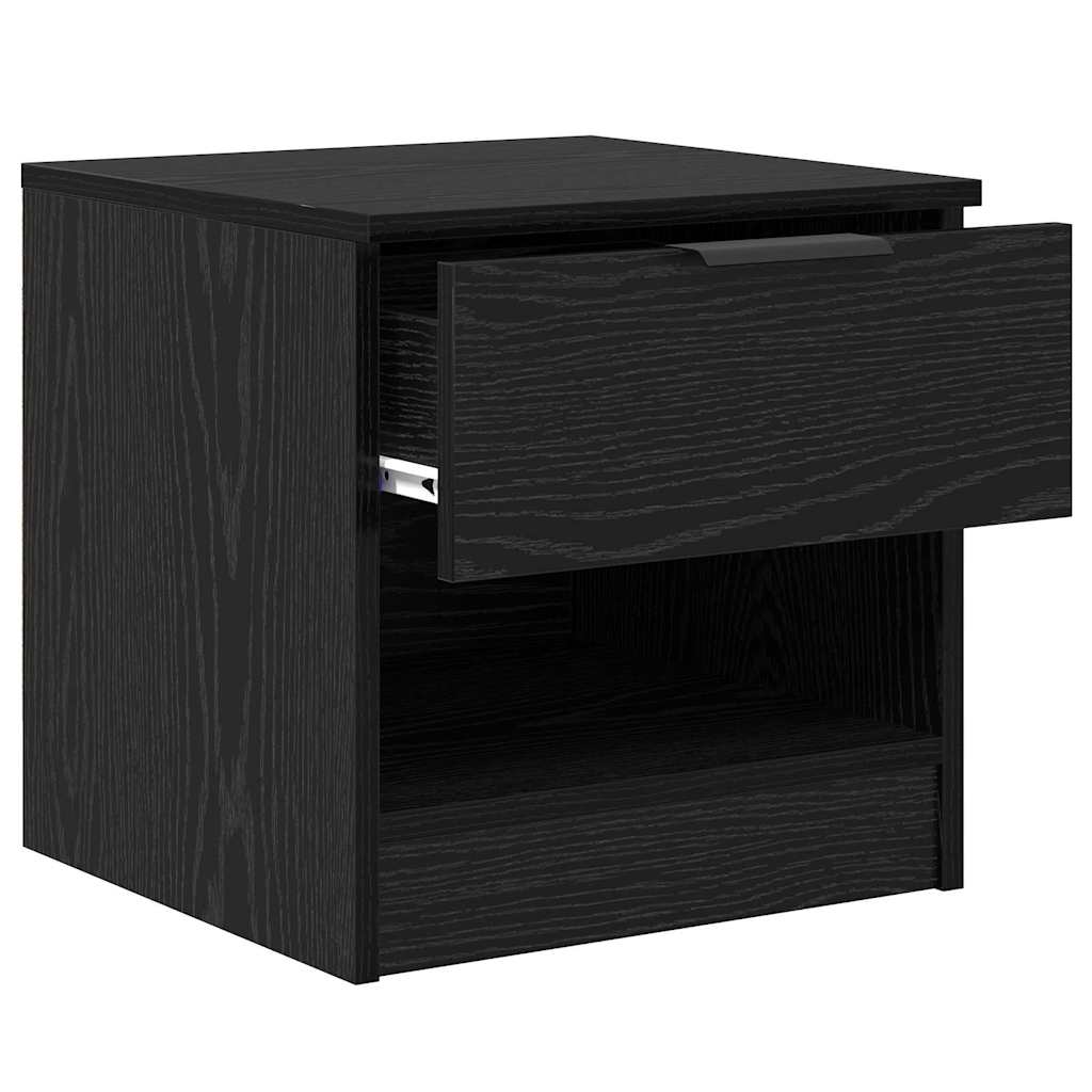 Sengeskab 2 stk. Sort eg 40 x 39 x 40 cm Konstrueret træ