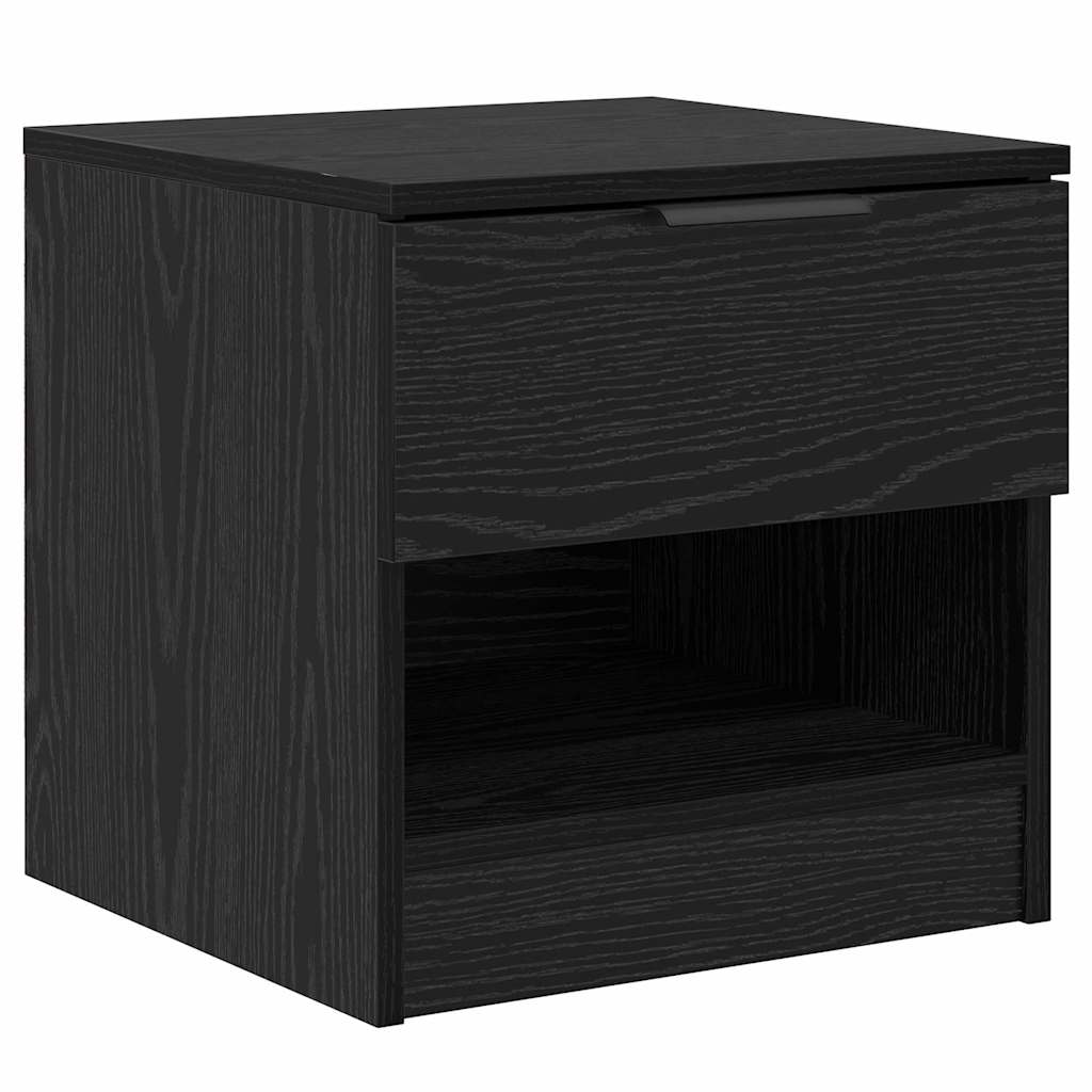 Sengeskab 2 stk. Sort eg 40 x 39 x 40 cm Konstrueret træ