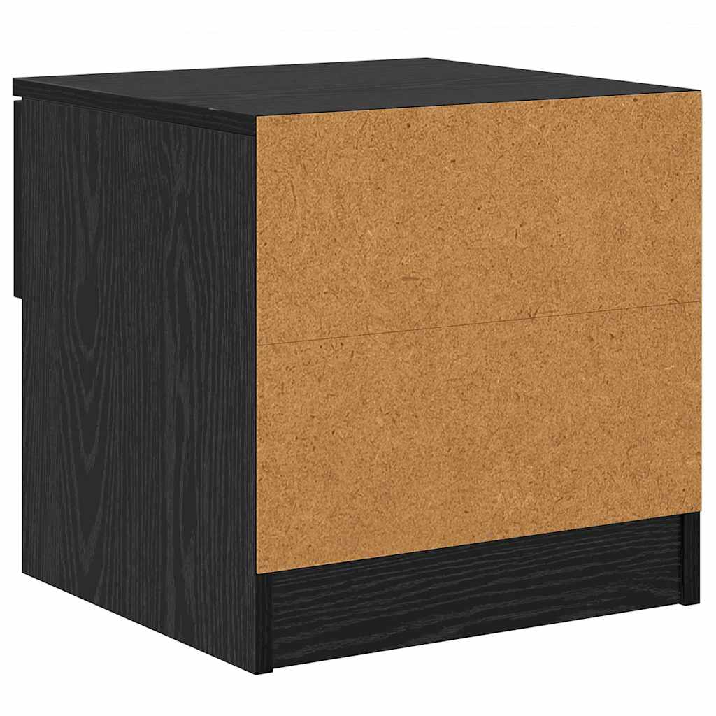 Sengeskab 2 stk. Sort eg 40 x 39 x 40 cm Konstrueret træ