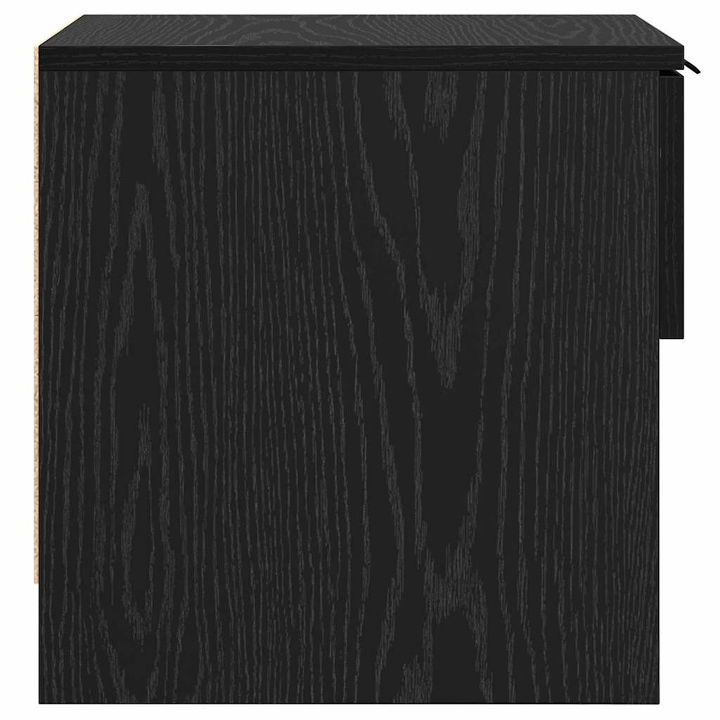 Sengeskab 2 stk. Sort eg 40 x 39 x 40 cm Konstrueret træ
