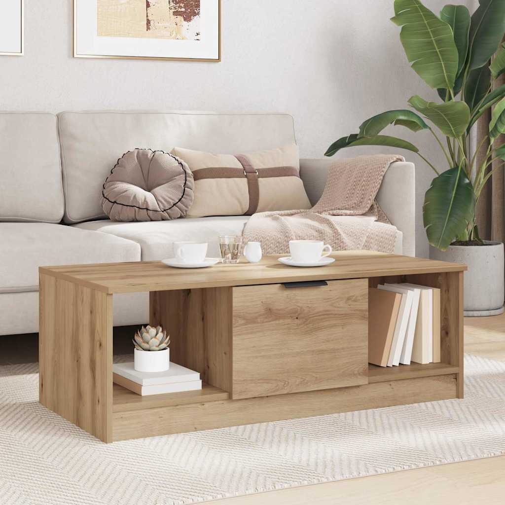 Sofabord Artisan Egetræ 102 x 50 x 36cm Konstrueret træ