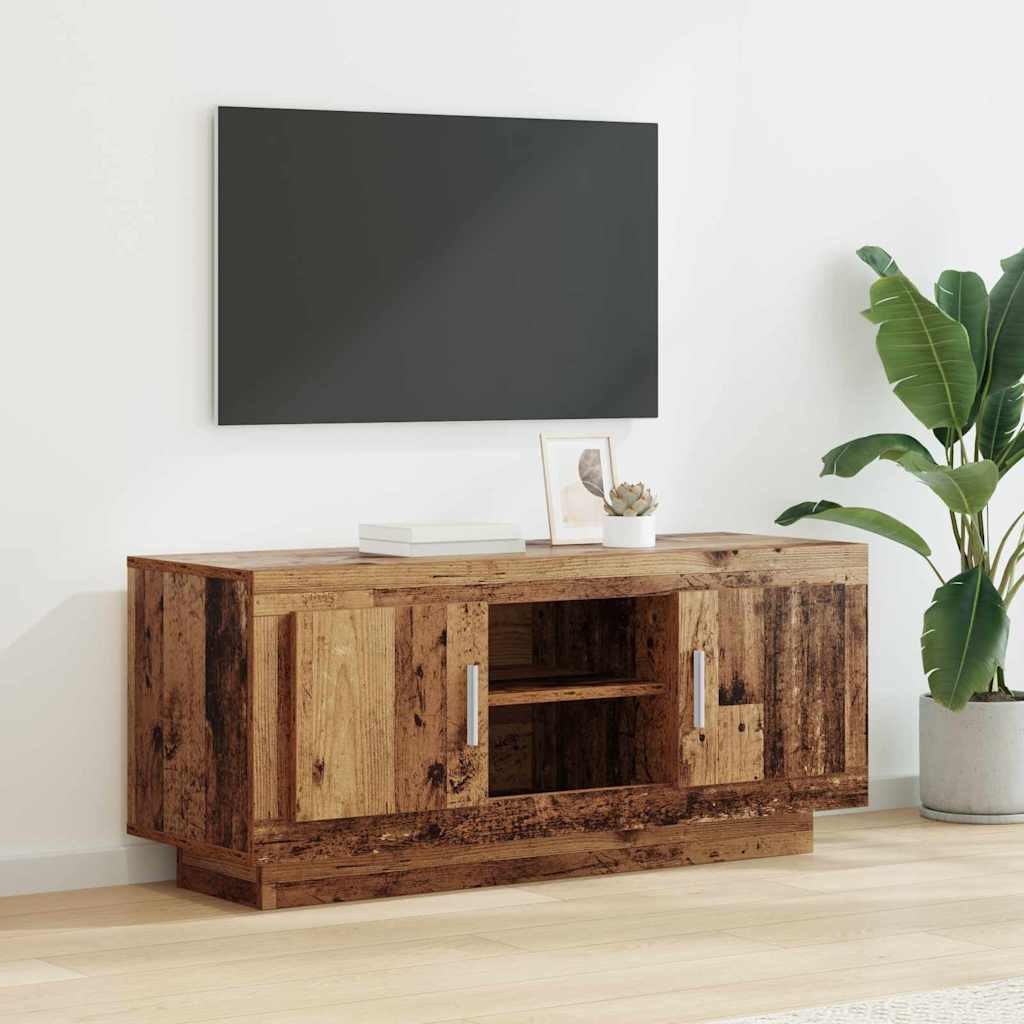 TV-skab 102 x 35 x 45 cm Gammelt træ Konstrueret træ