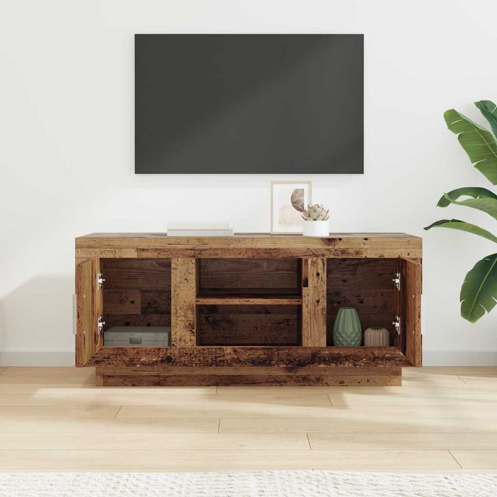 TV-skab 102 x 35 x 45 cm Gammelt træ Konstrueret træ