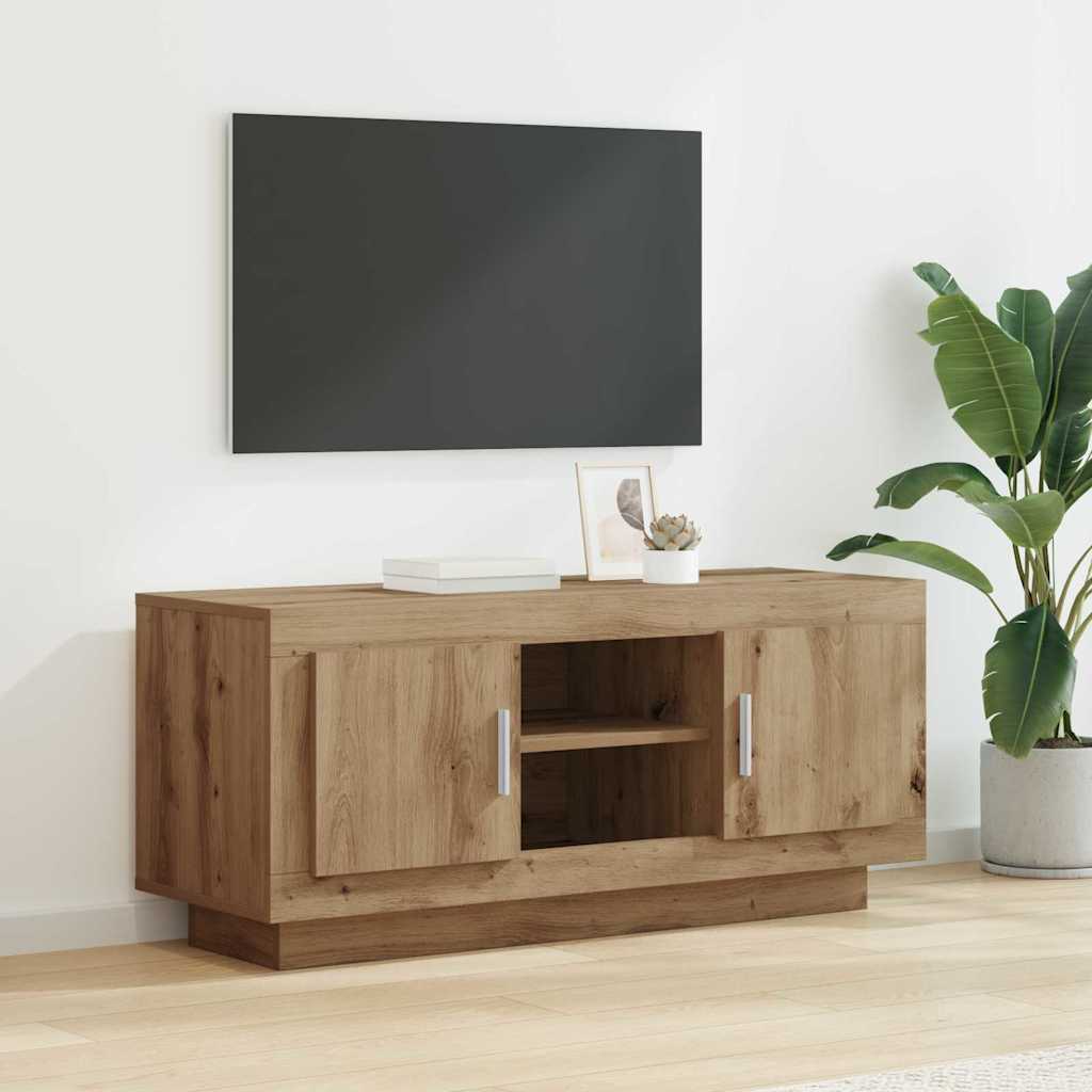 TV-skab 102 x 35 x 45 cm Artisan Egetræ Konstrueret træ