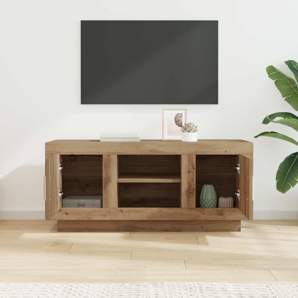TV-skab 102 x 35 x 45 cm Artisan Egetræ Konstrueret træ