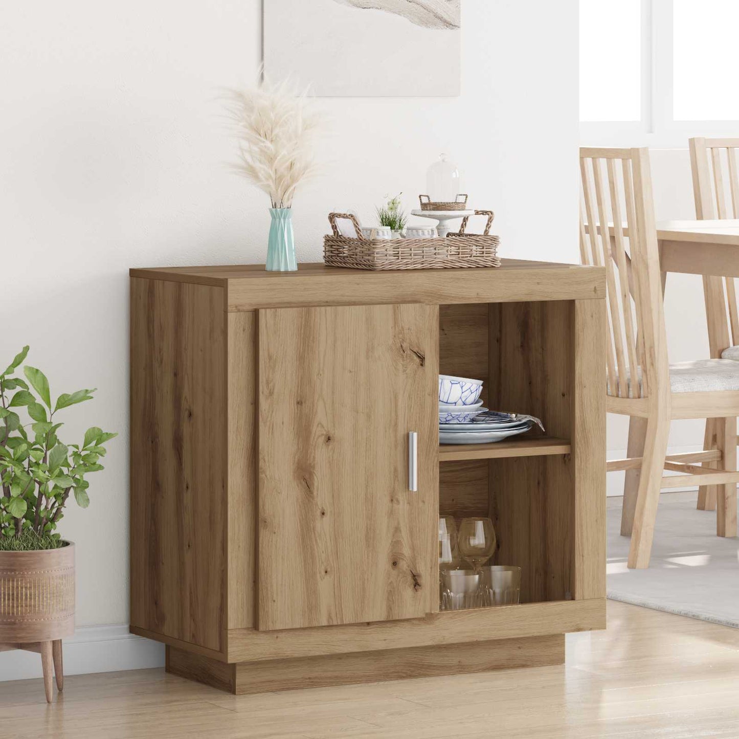 Sideboard Artisan Egetræ 80 x 40 x 75 cm Konstrueret træ