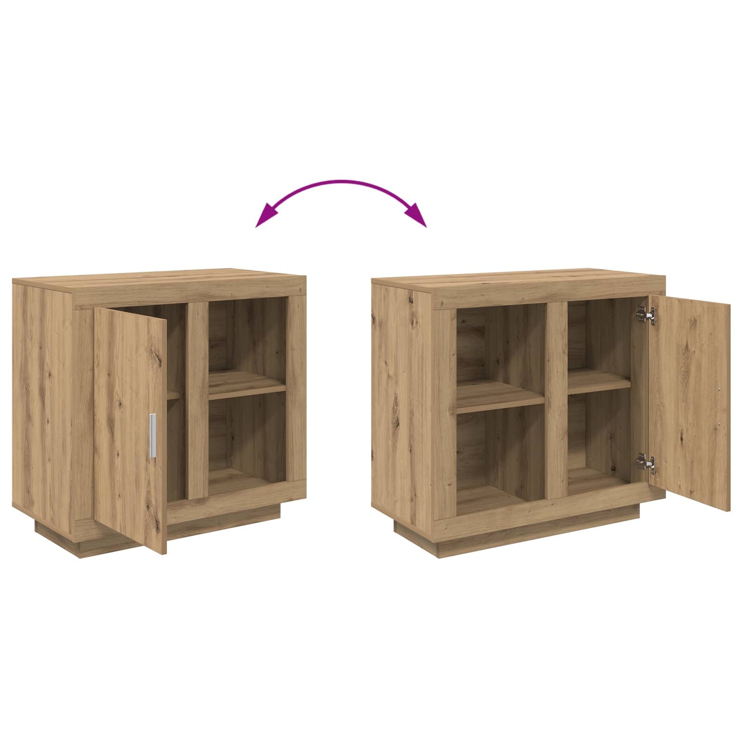 Sideboard Artisan Egetræ 80 x 40 x 75 cm Konstrueret træ