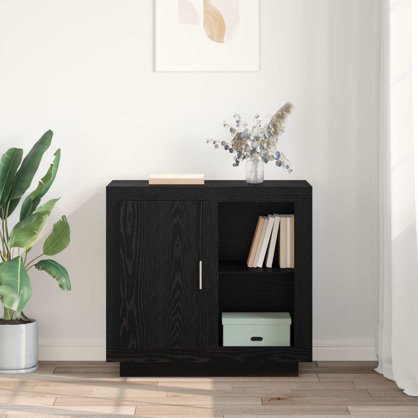 Sideboard Sort eg 80 x 40 x 75 cm Konstrueret træ