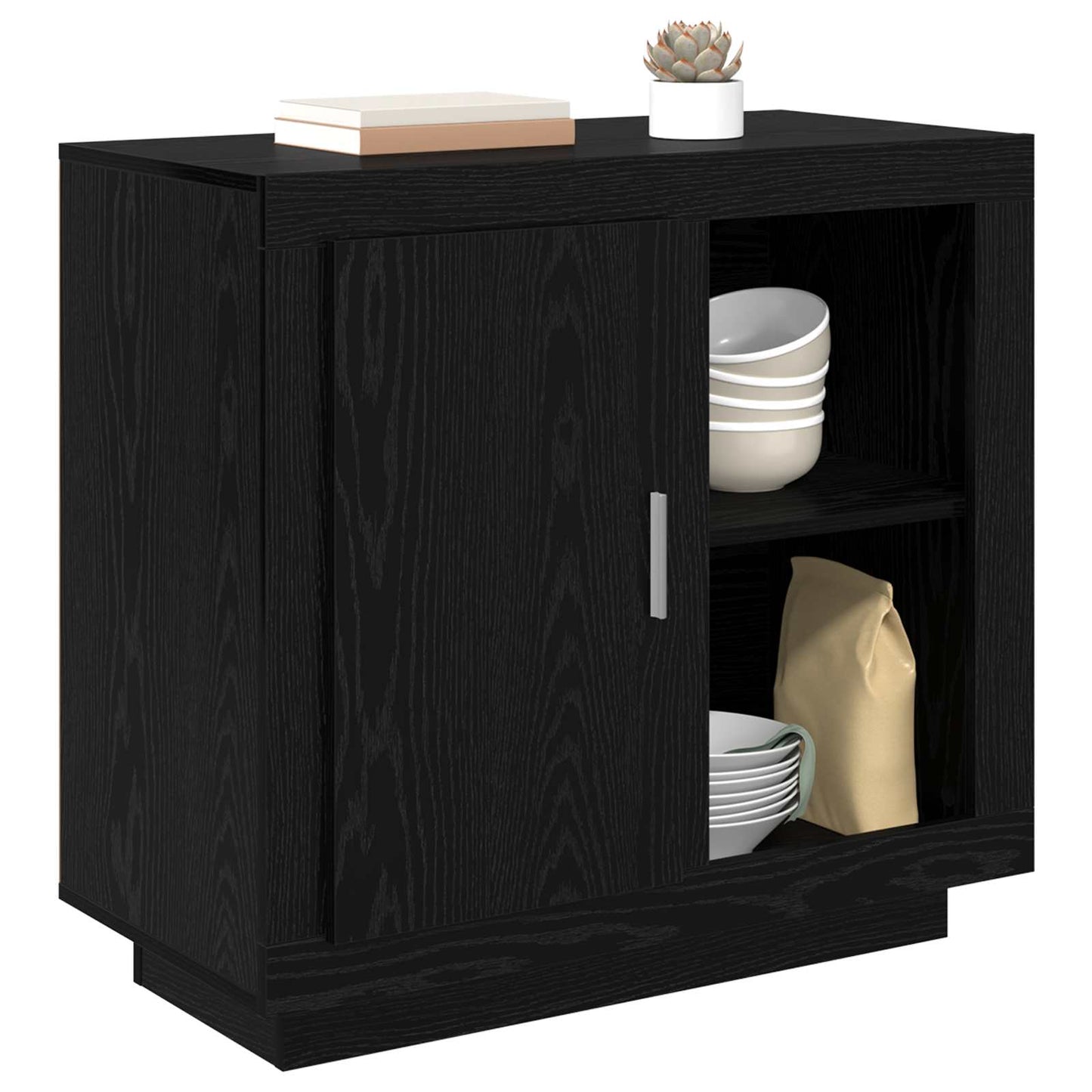 Sideboard Sort eg 80 x 40 x 75 cm Konstrueret træ