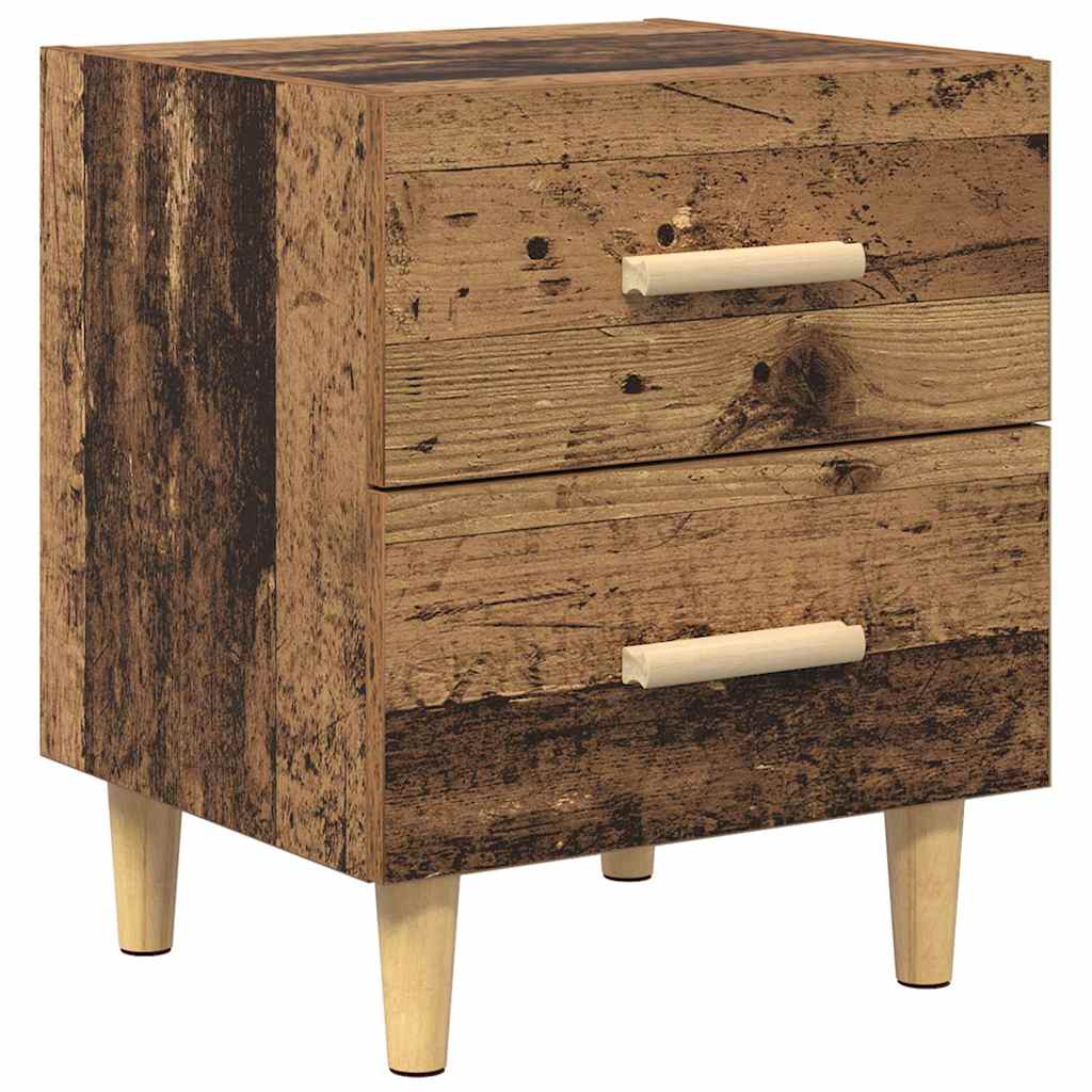 Sengeskab 2 stk. Gammelt træ 40 x 35 x 47,5 cm Konstrueret træ