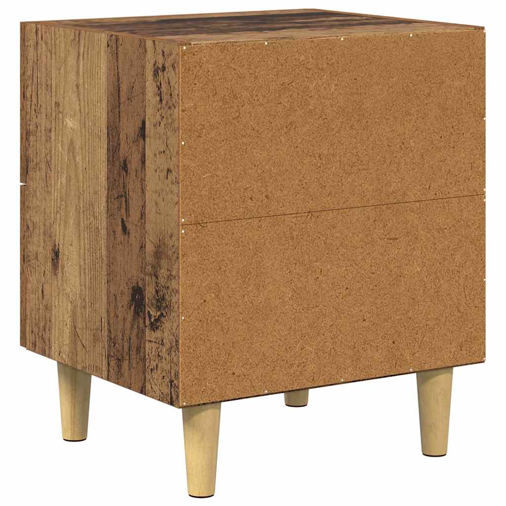Sengeskab 2 stk. Gammelt træ 40 x 35 x 47,5 cm Konstrueret træ
