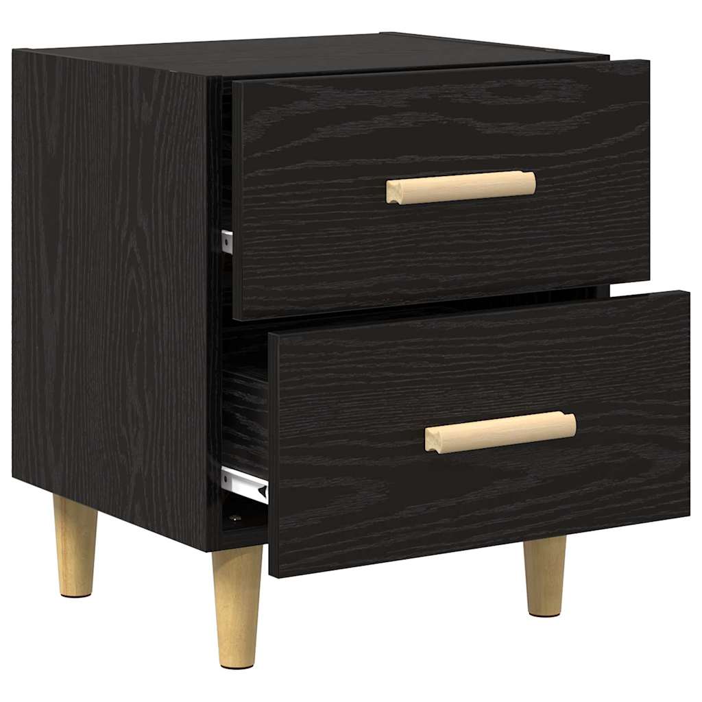 Sengeskab 2 stk. Sort eg 40 x 35 x 47,5 cm Konstrueret træ