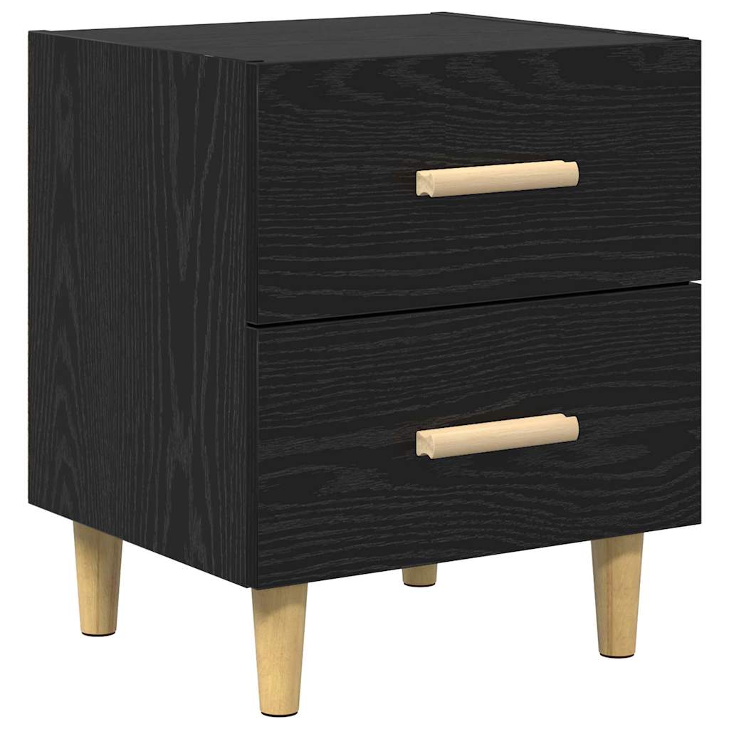 Sengeskab 2 stk. Sort eg 40 x 35 x 47,5 cm Konstrueret træ