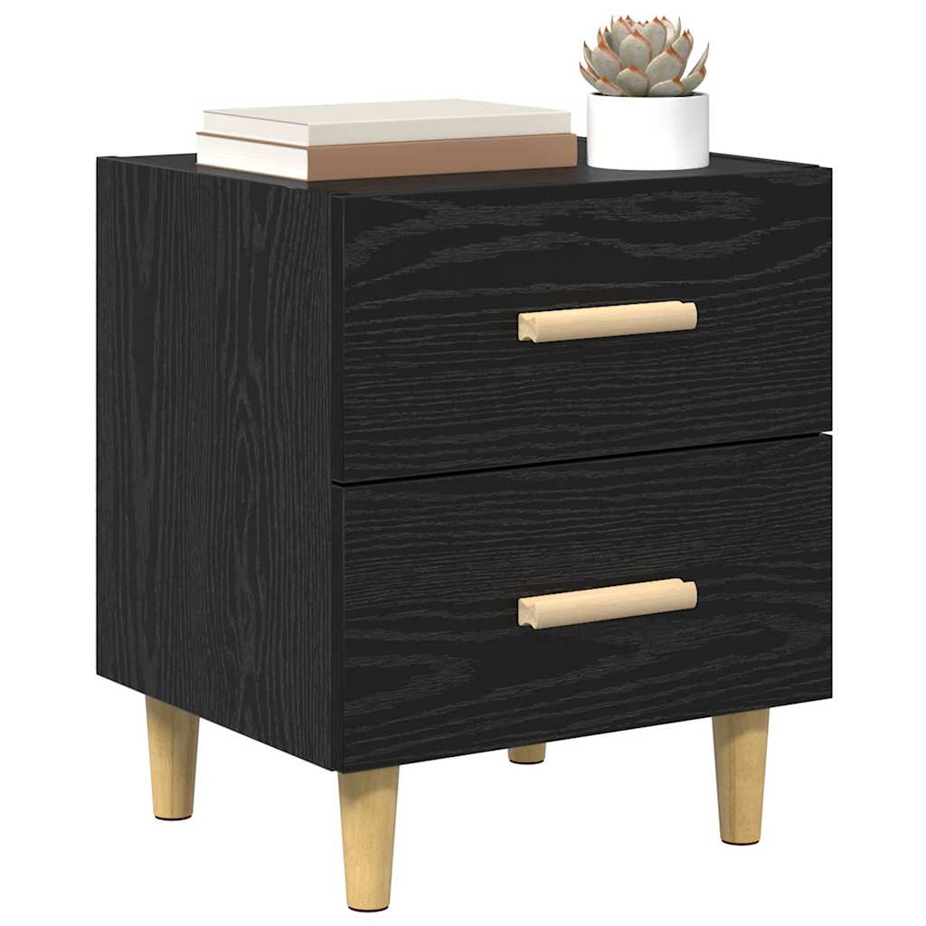 Sengeskab 2 stk. Sort eg 40 x 35 x 47,5 cm Konstrueret træ